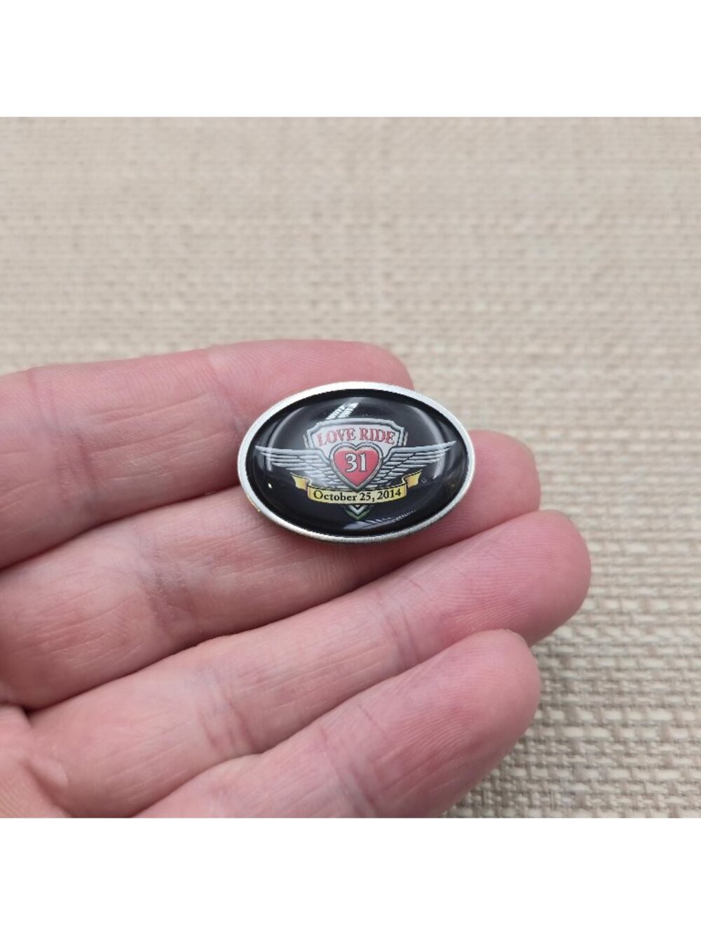 Love Ride 31 Enamel Pin - 2014 Motorcycle Biker Event Lapel Badge A8953